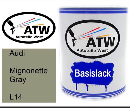 Audi, Mignonette Gray, L14: 1L Lackdose, von ATW Autoteile West.